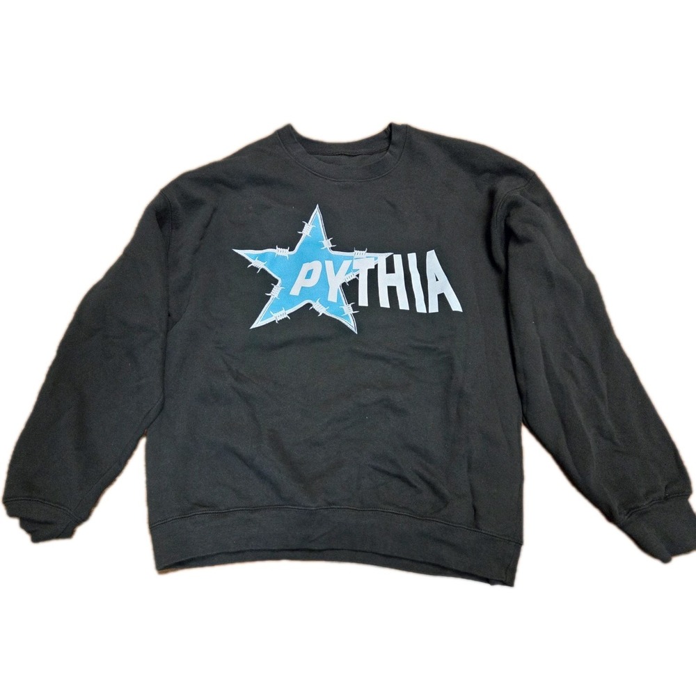 PYTHIA Star Black Hoodie‎ Sweatshirt Hooded Men's Medium